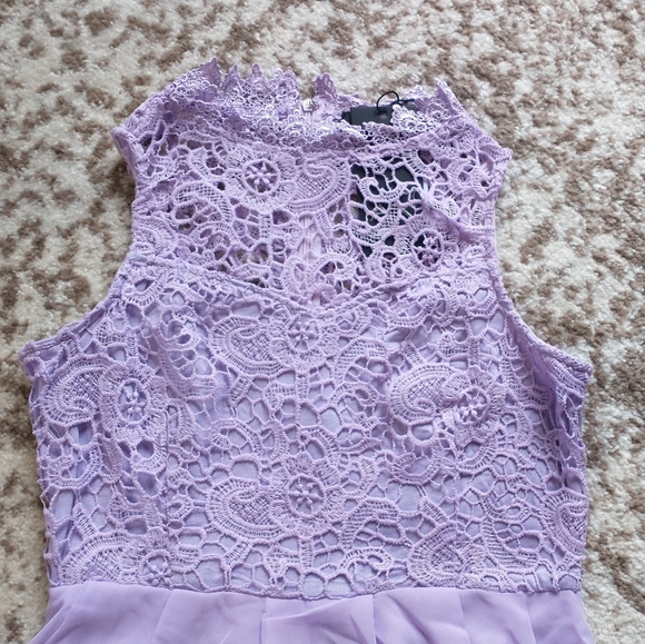 NWT Lilac High Neck Crochet Maxi Dress Vestido - Picture 4 of 9